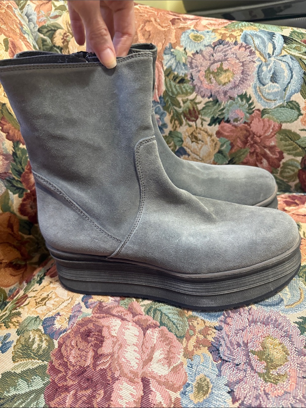 WOW POSHMARK Authentic Pantofola D’oro Grey Suede Leather Boots MADE IN ITALY!!